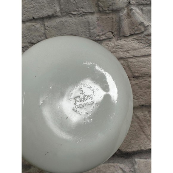 Vtg Anchor Hocking 1Qt Baking Dish Milk Glass Vegetable Pattern 441 Easter - Picture 6 of 7